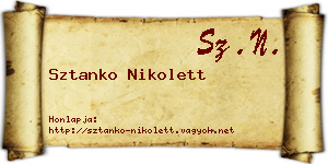 Sztanko Nikolett névjegykártya
